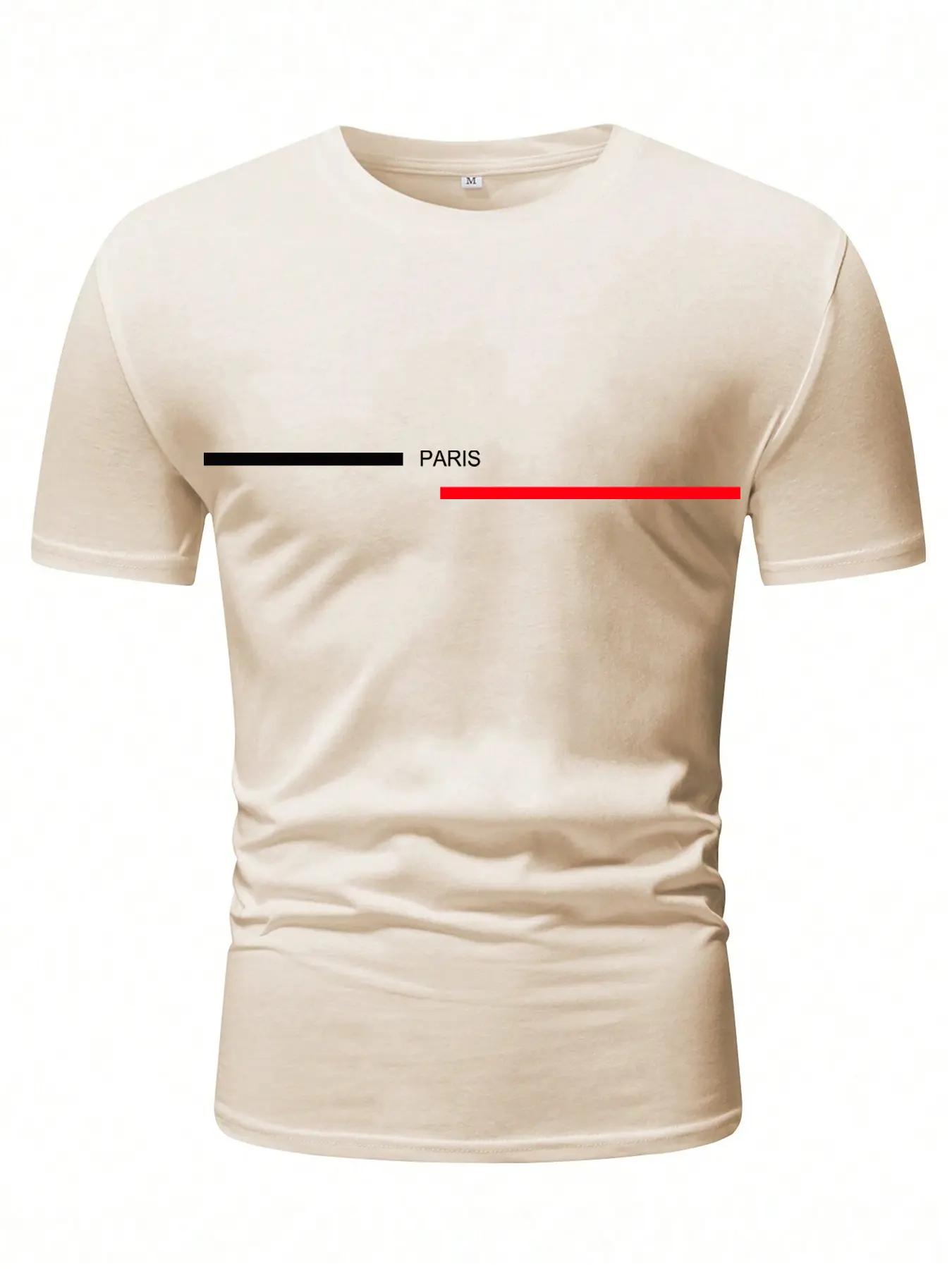 Men's Letter Print Round Neck Sleep Tee, Casual Short Sleeve Crew Neck Sleep Top for All Seasons, Regular Fit Sleepwear for Men, Fitted, Menswear