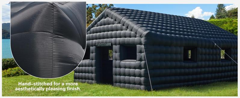 Inflatable Nightclub 30x20x13 Ft, Inflatable Party Tent with 1100w Blower Night Club Tent for Birthday Party Wedding Backyard Rental Business, Black/White