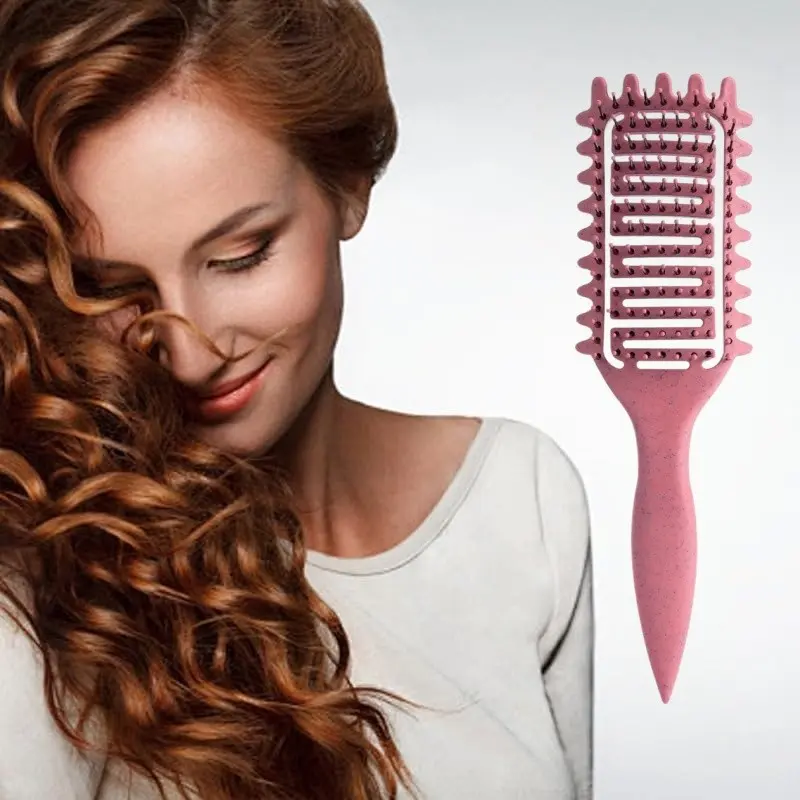 Vented Curl Define Brush, Curl Styling Brush for Curly Hair, Hair Detangling Brush for Wavy & Coily Hair, Airflow Comb for Fast Drying, Ideal for Travel & Salon