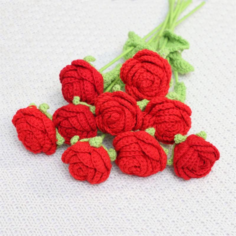 Crochet Roses for Flower Arrangements, 9 Counts DIY Faux Rose Bouquet for Room, Wedding and Party Decor, Gift for Boyfriend or Girlfriend #TOP PICKS