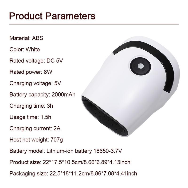 Electric Hand Massager, Graphene Hot Compress 3 Modes 5-gear Rechargeable Hand Massager, Hand Massage for Arthritis and Carpal Tunnel, Gift for Mom