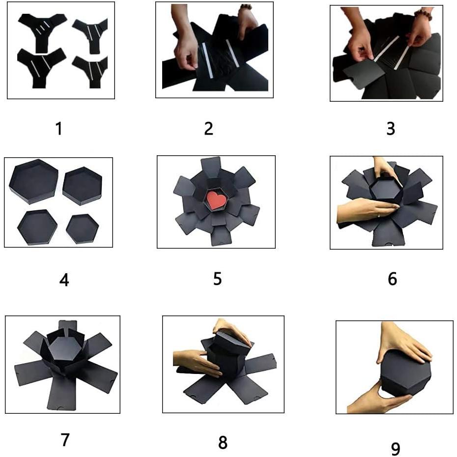 Explosion DIY  Set, Exploding Love Box for Couples, Sentimental  for Wedding, Birthday Party, Boyfriend, Girlfriend, Scrapbook Style Photo Album, Memory Box