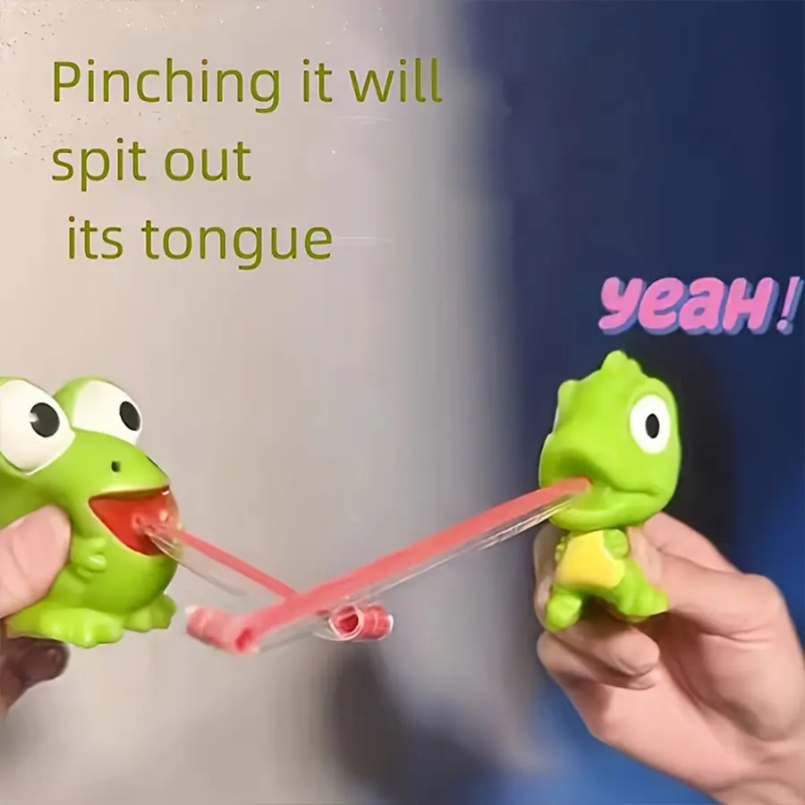 Fun Creative Toy, Frog Sticking Out Tongue,Dinosaur Shaped Pinching Toy, Big Eye Frog,Enjoying Stress Reduction And Rebound Toy,Pop Squeeze  Tongue lnteractive Toy Party Game Gift