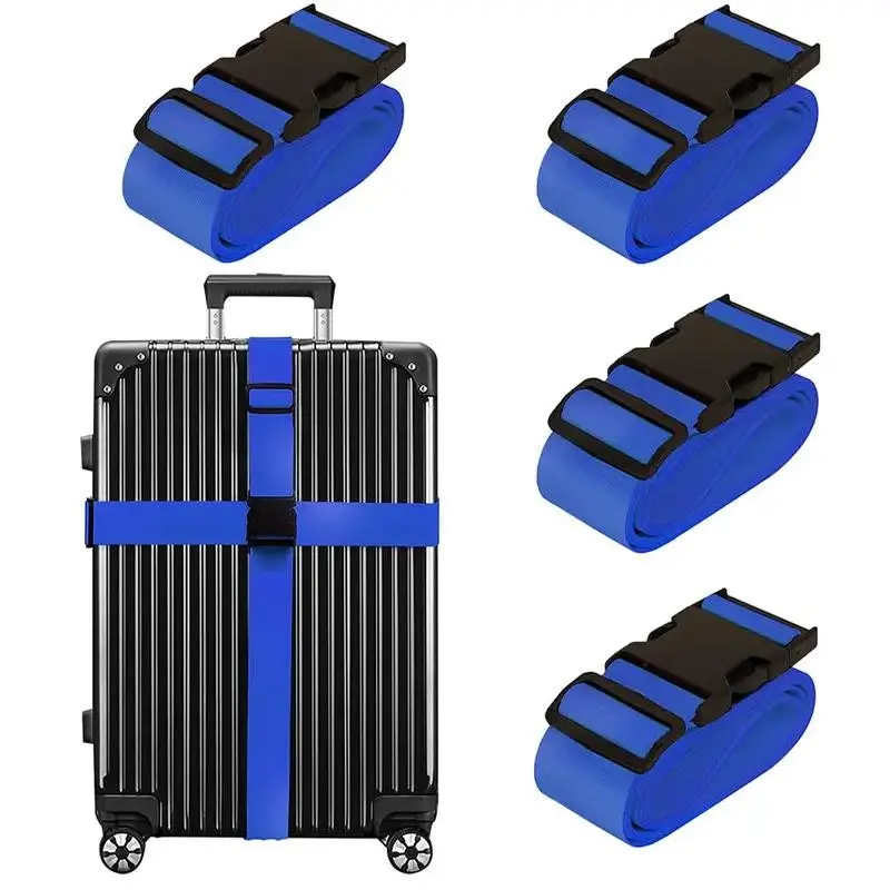 4 Piece Luggage Packing Straps for Suitcases, Adjustable Buckles, Ideal for Business Trips and Travel, Durable and Convenient, Travel Accessory, Traveling Essentials