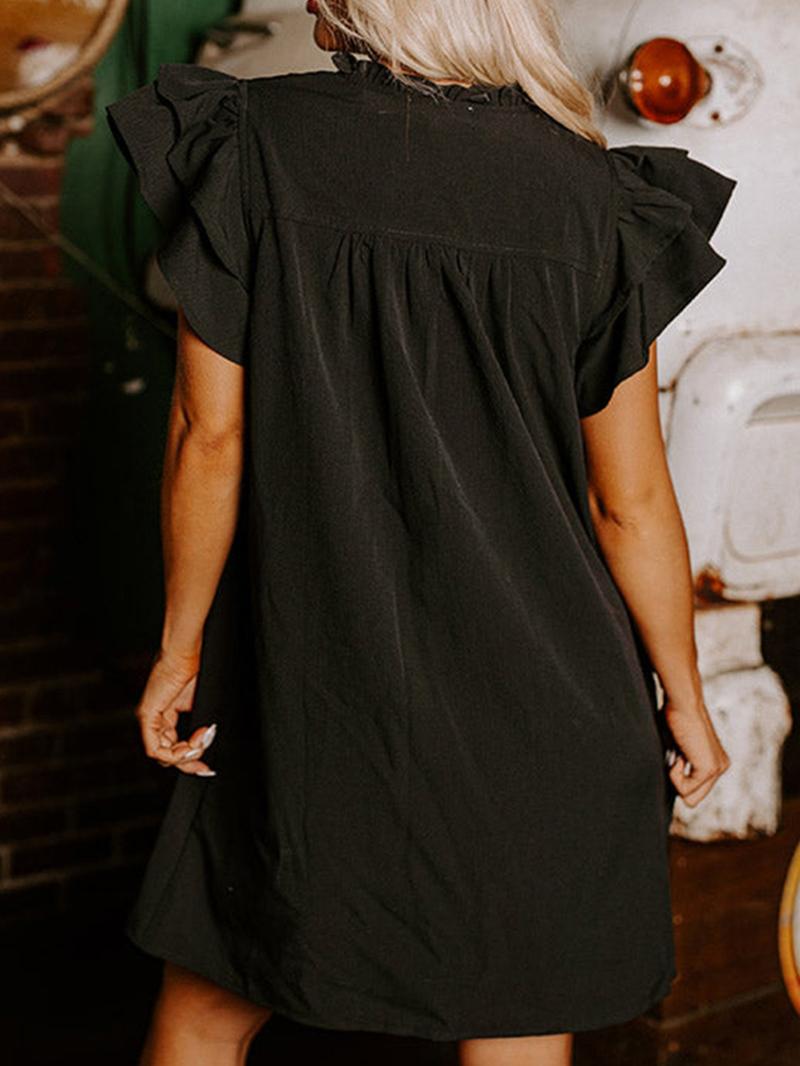 Women's Plain V Neck Dress, Casual Dress for Daily Wear, Ladies Clothes for All Seasons, Casual Everyday Wear