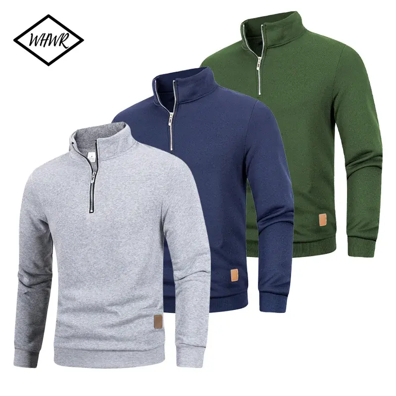Men's Lightweight Quarter Zip Pullover Sweater - Slim Fit Mock Neck for Cozy Streetwear