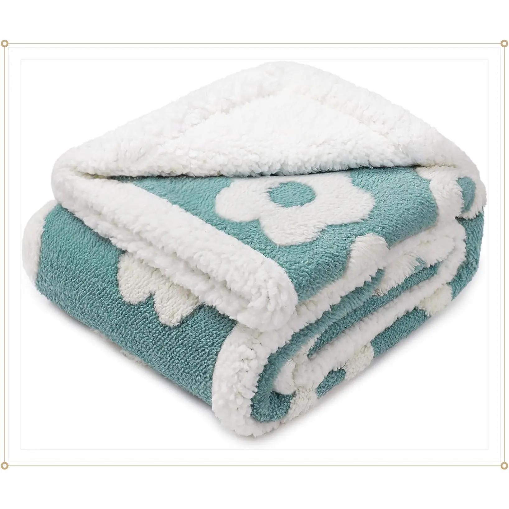 Waterproof Reversible Fleece Dog Blanket for Small Dogs & Cats, Soft Washable Pet Throw, Couch and Bed Furniture Protector, Cozy Gift, 40" x 28", BlueGift