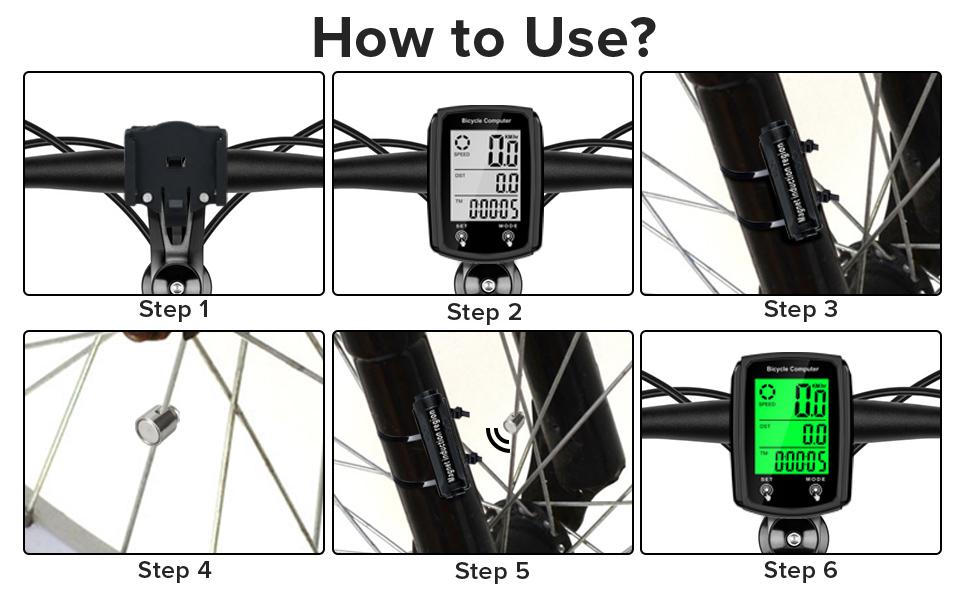 Bike Computer and Bicycle Wired MPH KM/H Bike Speedometer with Automatic Wake-Up Cycling Speed Tracker LCD Display & Single Mileage & Multi-Functions Accessories
