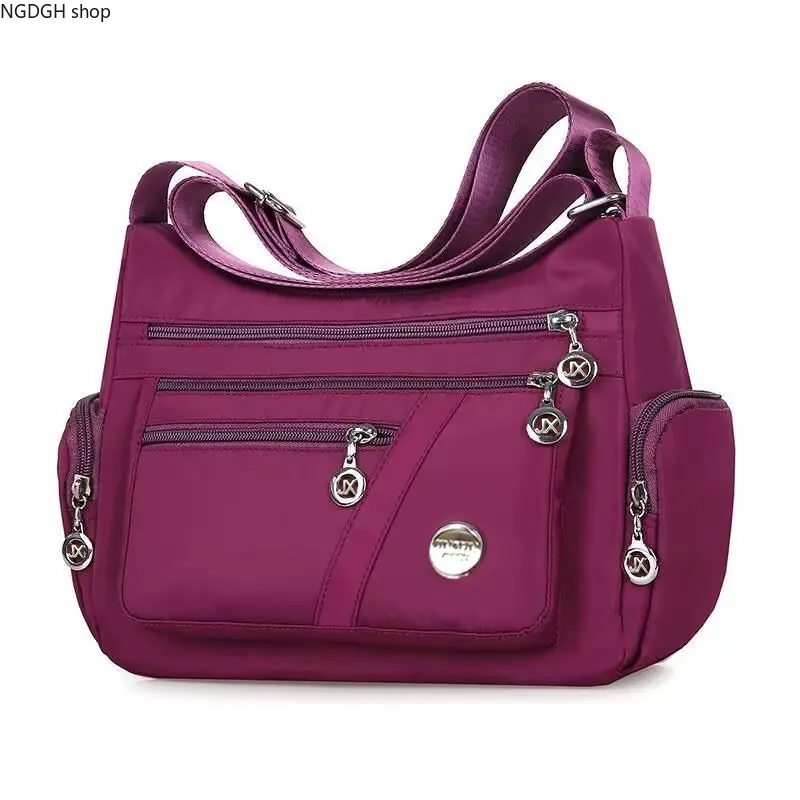 Women Multi Pocket Nylon Crossbody Bag, Lightweight Water Resistant Shoulder Purse, Adjustable Strap Casual Sling Handbag, Roomy Multi Zipper Pocket Design, Ideal for Daily Shopping, Walking Travel and Outdoor Activities