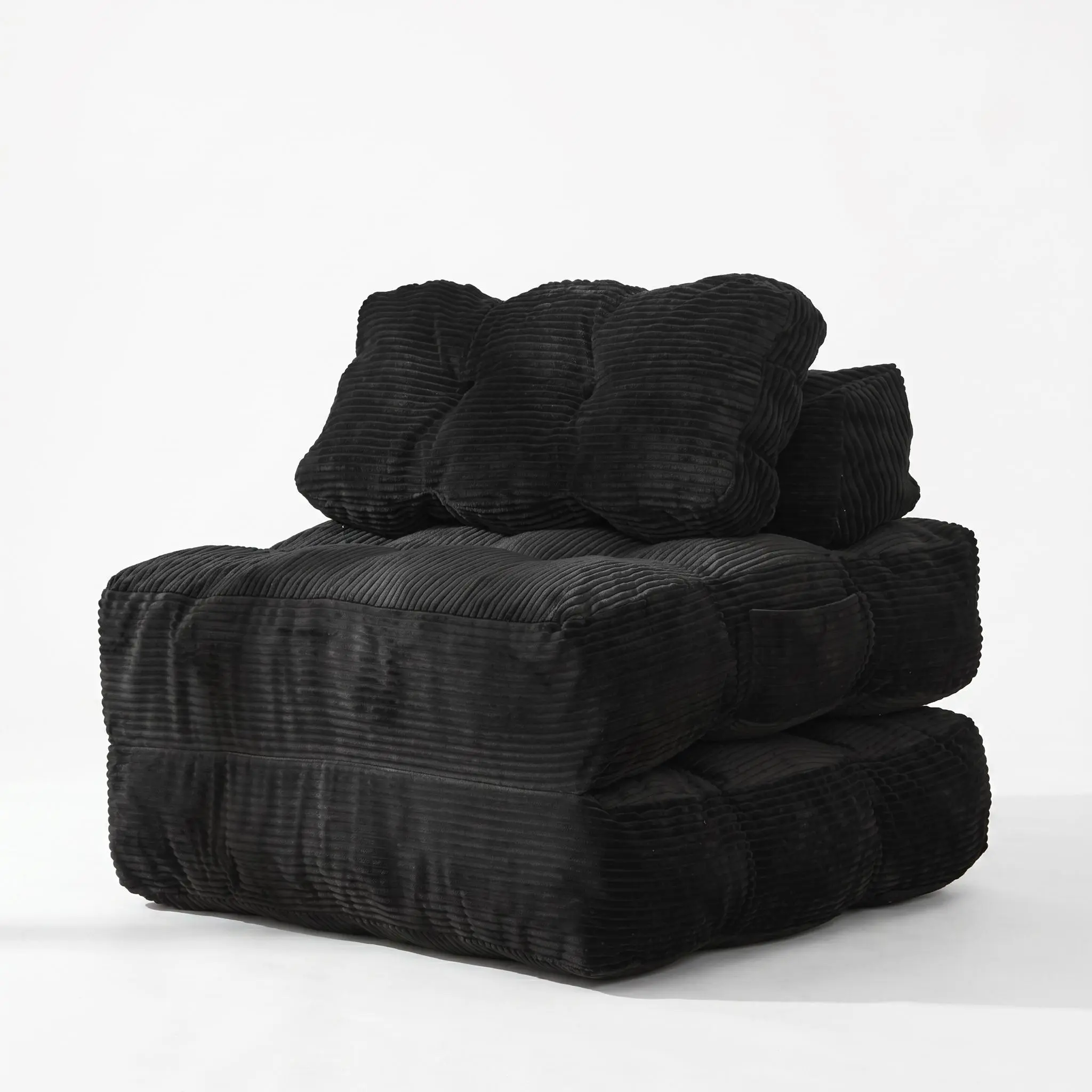 Portable Convertible Sleeper Chair, Foldable Sofa Bed Equipped with Comfort Mattress, Pillow & Back Support Design, Versatile Floor Lounger Ideal for Dorm, Apartment, Bedroom & Living Room