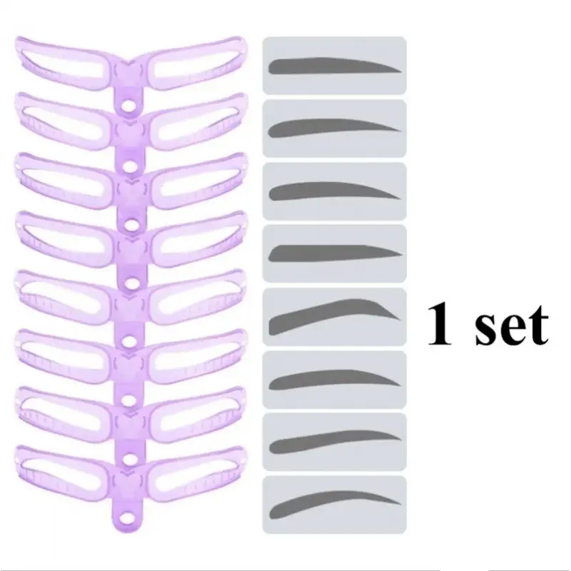 8-in-1 Reusable Eyebrow Stencil Set | Beauty Brow Stamp Template, Eyebrow Shaping Makeup Tools