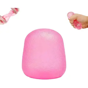 Soft Silicone Squishy Ball – Slow Rising Gumdrop Squeeze Toy for Kids Ages 3+ & Adults, Sensory Desk Toy for Home, Office & Everyday Play (Pink)
