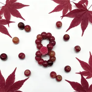 [NEW] F53-13mm Red Marbled Garlic Bodhi | Free Rose Charms