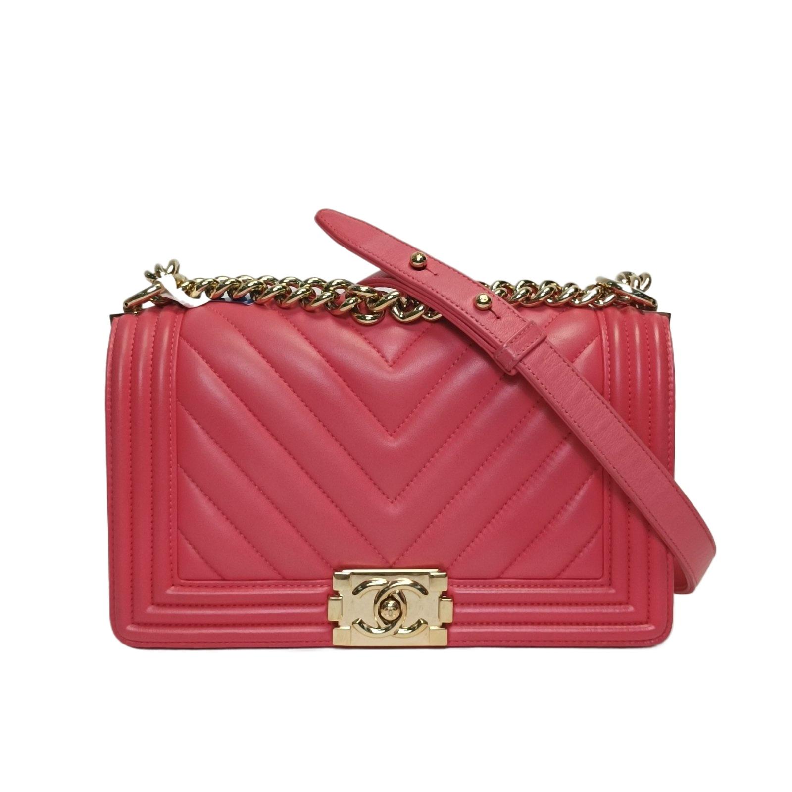 Pre-owned CHANEL 【Diz】CHANEL Leboy Medium 25cm Blush Pink Lambskin Pristine