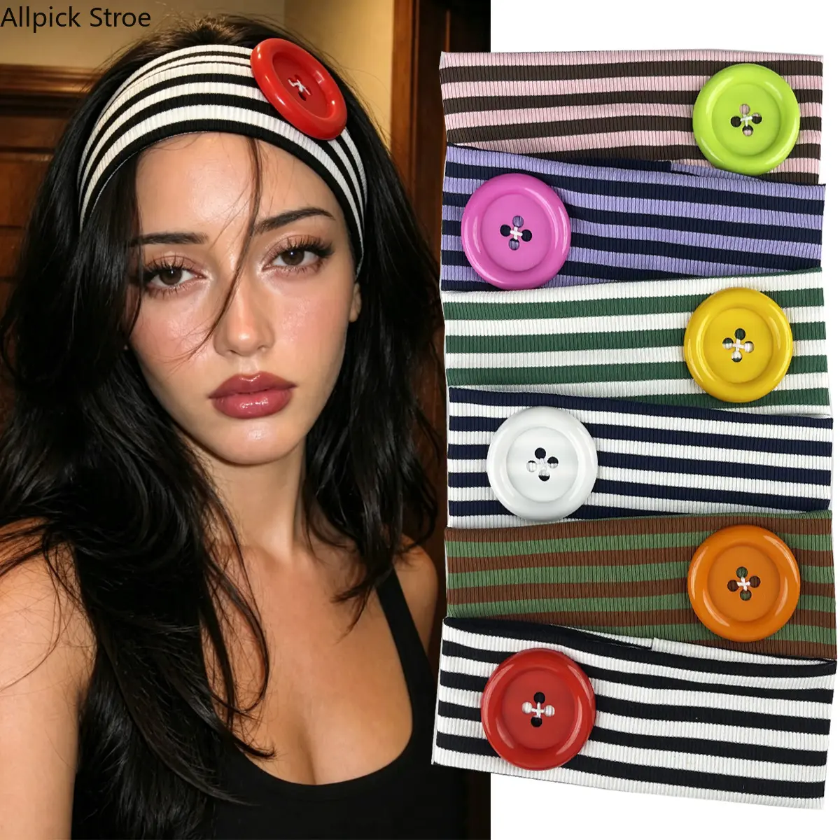 1/3/6PCS Colorful Stripe Headband for Women, Dopamine Style Elastic Hair Band, Cute Wide Non-Slip Fashion Headband for Workout, Yoga, Daily Wear, Travel & Y2K Hair Accessories