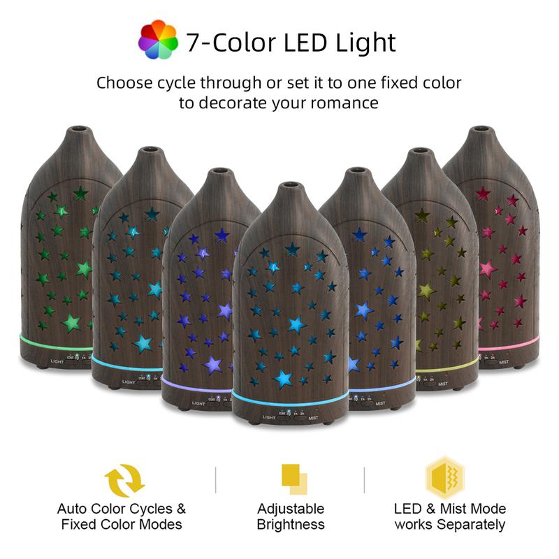 Star Hollow Diffuser  7 Customizable Colors, Whisper Quiet, Safe & Stylish aromatherapist house humidificador  de  aroma lifelines  diffuser