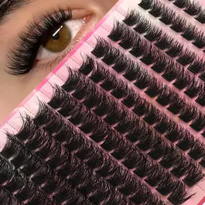 156 DIY Lash Extension Kit, Includes 8-16mm Fluffy Single Lashes, Soft Fiber False Eyelashes, Home Use, Perfect for Beginners