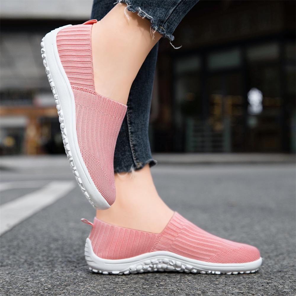 Women's Slip-On Barefoot Flats Casual Fashion Comfortable Shoes Lightweight Breathable Knitted Material Zero Drop Anti-slip Sole Minimalist Walking SpringStatements