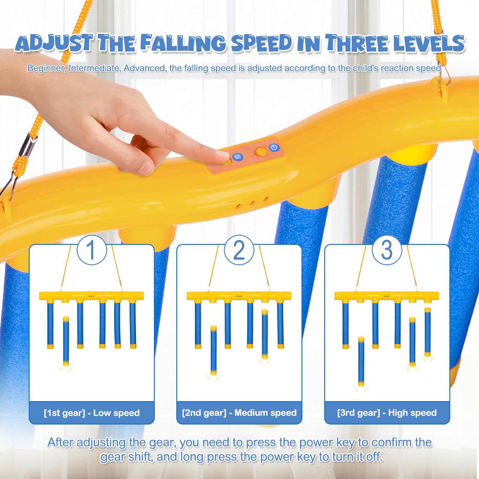 Hand-Eye Coordination Training Toy Set, Reflex Drop Sticks Challenge Game, Speed Challenge Toy for Adults, Family Fun Game, Unisex Model Xinghao Hm-02