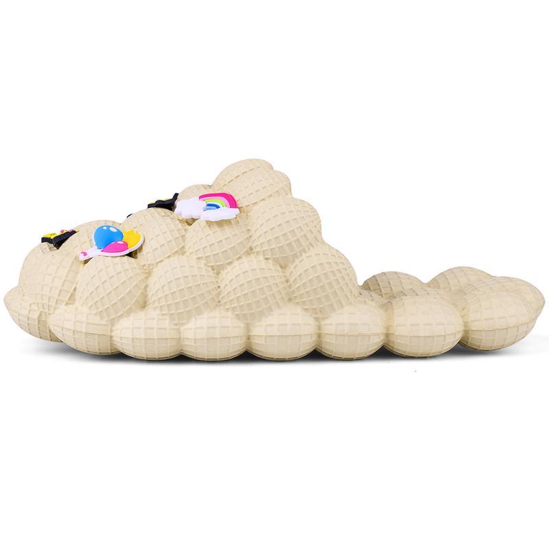 (New)DIOLV Summer Bubble Slides with Charms Boys Girls Golf Ball Shoes Funny Lychee Massage Bubble Slides Kids Non-Slip House Slippers Beach Sandals