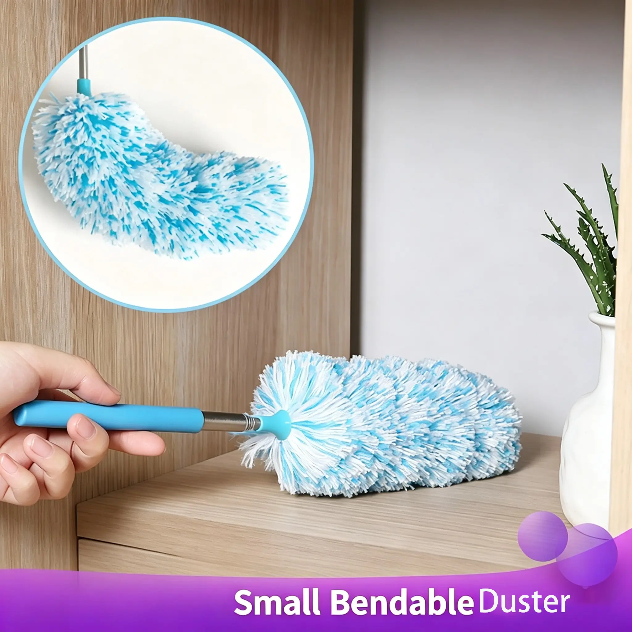 Best Selling Extendable Dusting Brush, Ultra-Fine Fiber Bending Dust Sweeper, Home Cleaning Tool, Versatile and Efficient