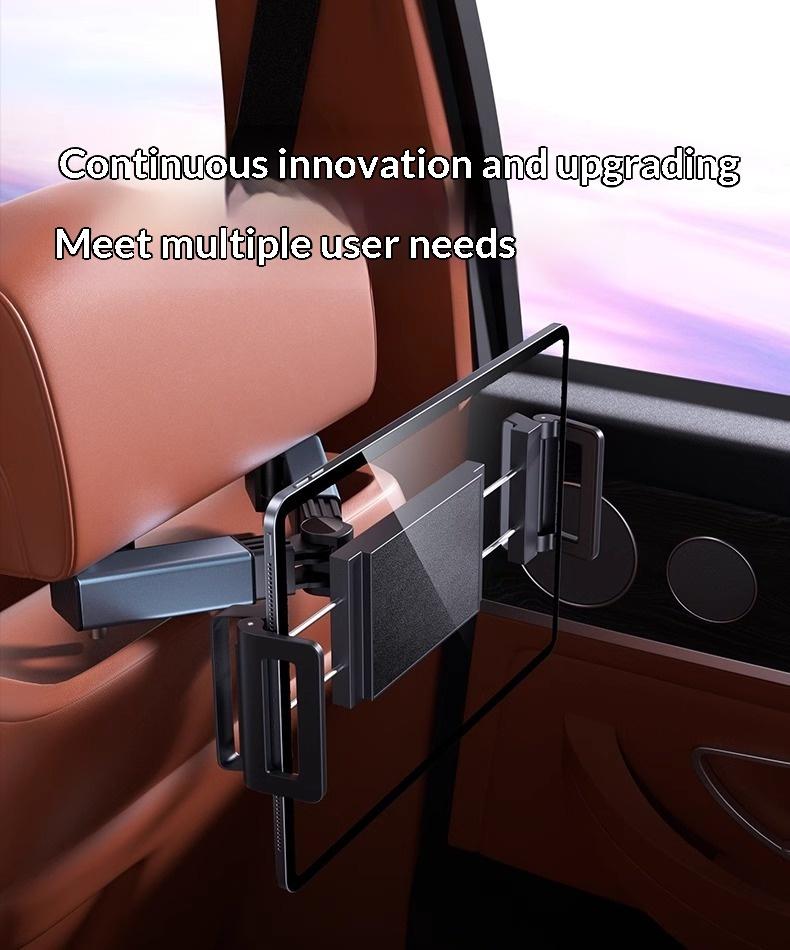 Car tablet bracket, rear seat back ipad support frame, rear seat headrest retractable, rotatable and fixed mobile phone bracket