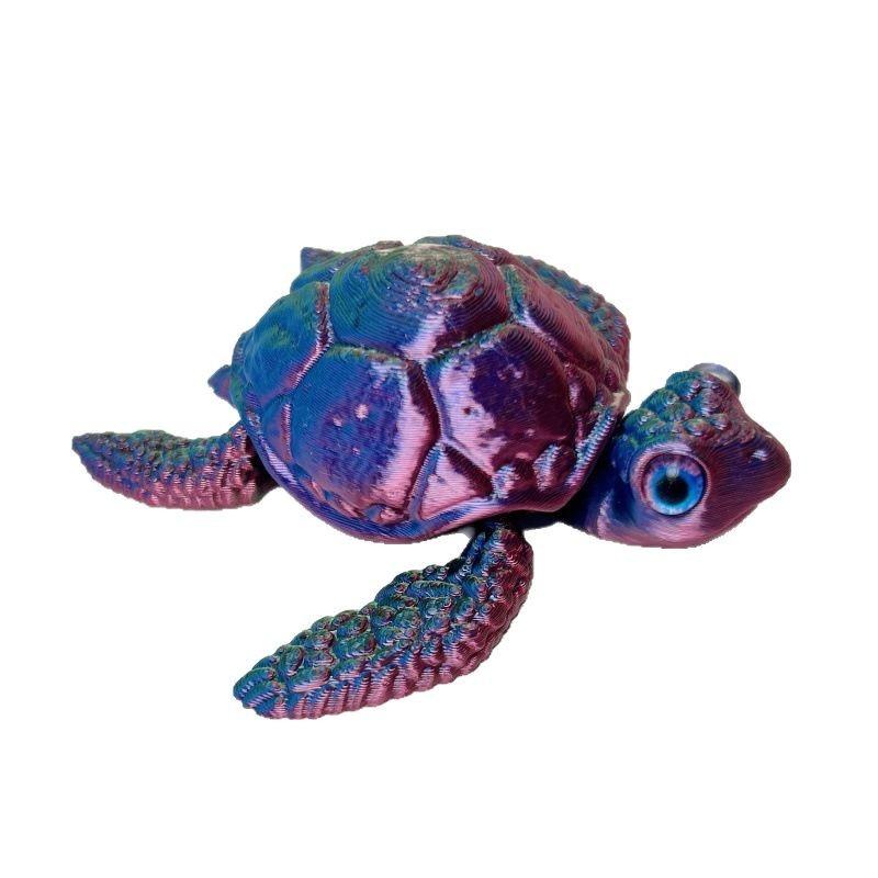 3D Printed Turtle Model with Movable Joints, Creative Collection Desktop Decoration, Handmade Holiday Gifts for Anime Models