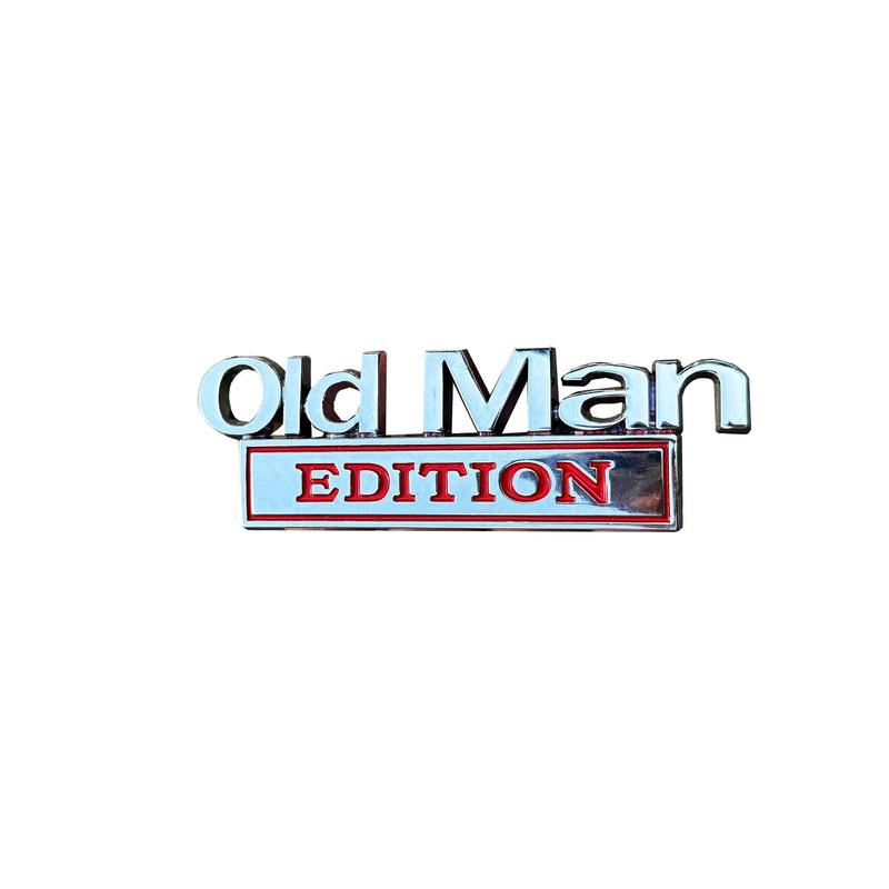 Premium Old Man Edition 3D Car Emblem Sticker Metal Badge Bumper Decals for Cars Trucks SUVs Side or Rear Tailgate Name Sticker - Gift for Drivers on Father's Day Retirement