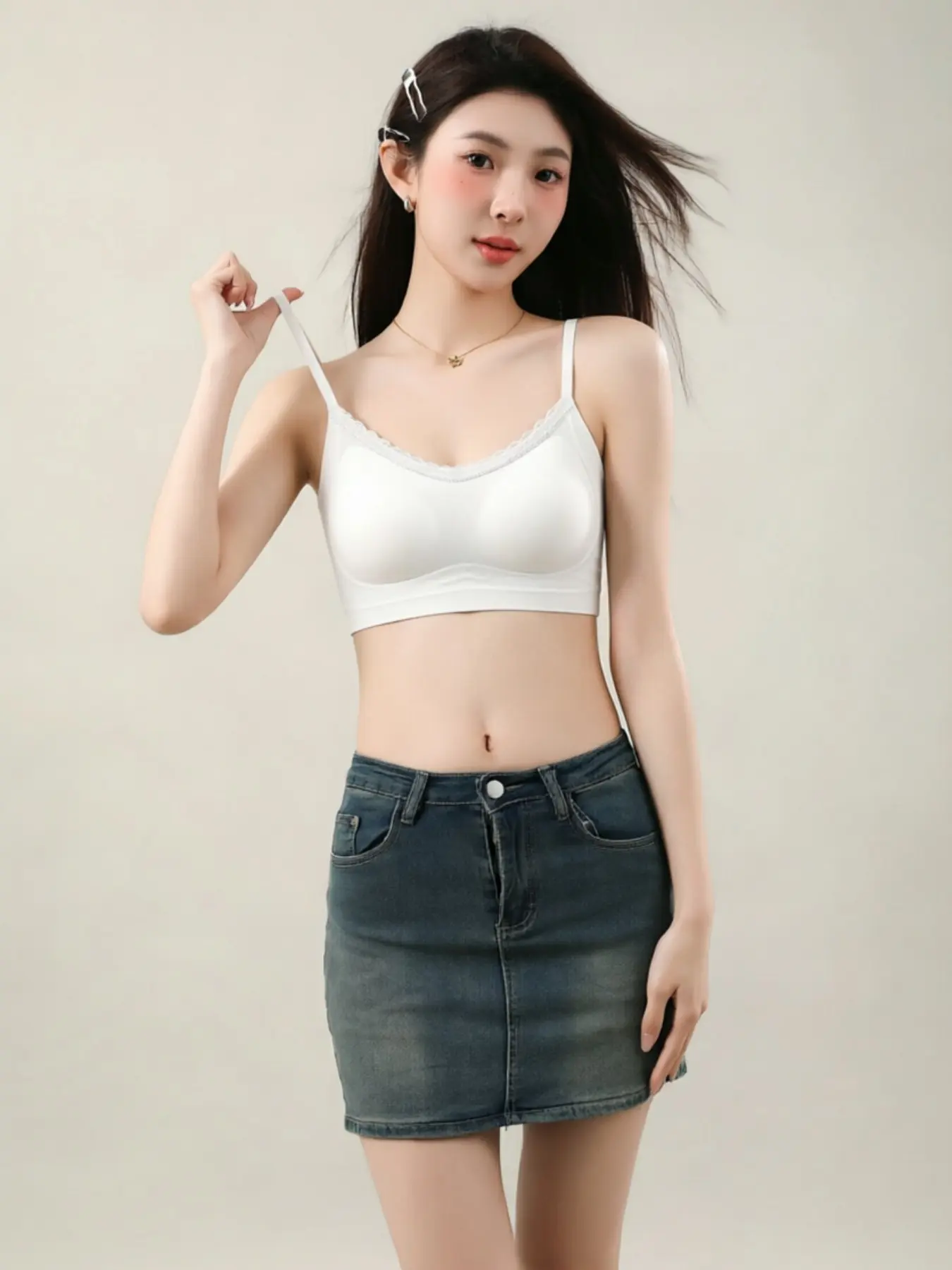 Women's Seamless Backless Bra, Fixed Cup Pad, Enhanced Side Support, Adjustable Straps, Ideal for Outdoors, Parties, Comic Con, All Seasons