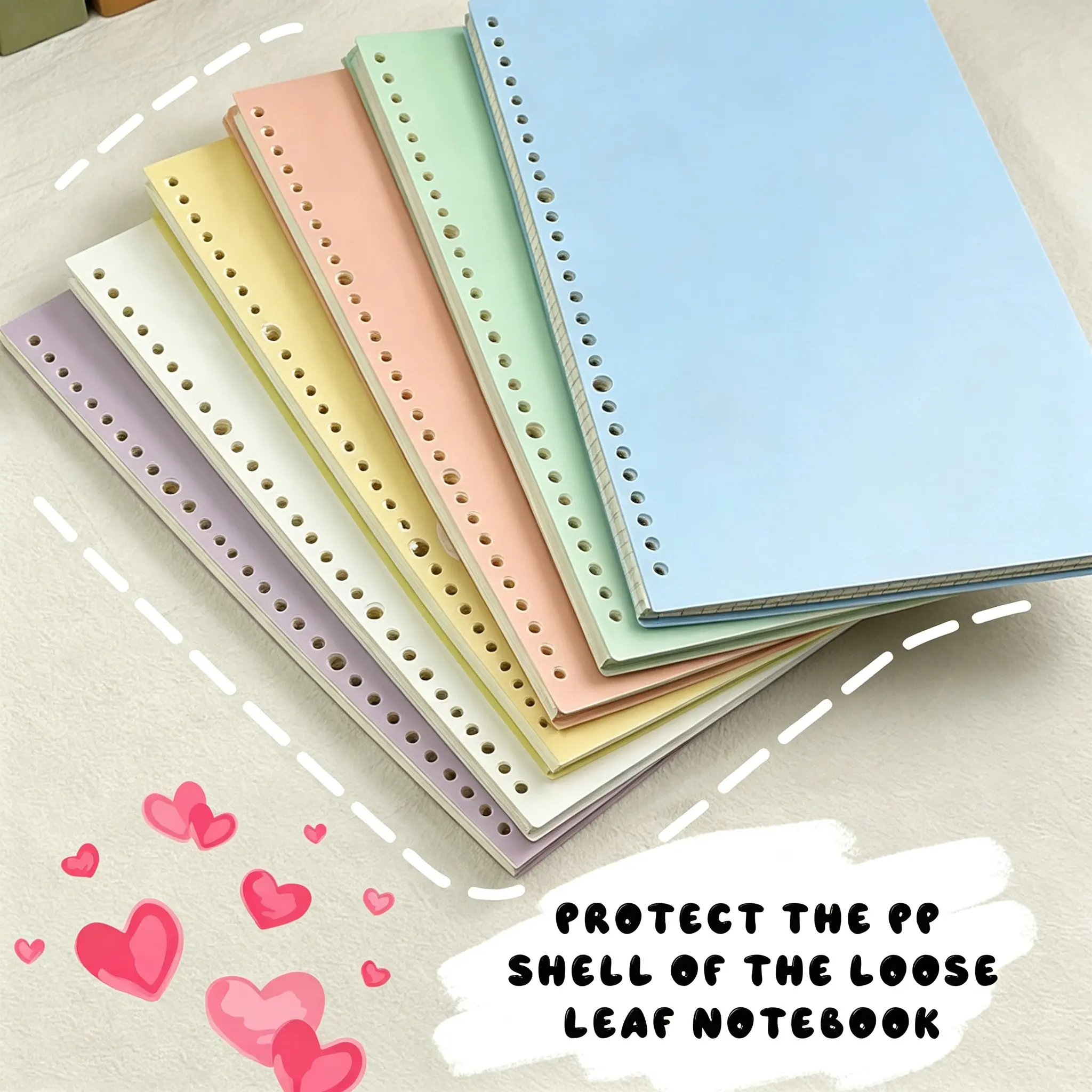 Minimalist Morandi Color B5 Ring Binder Cover, 26-Hole PP Waterproof Notebook Case, Detachable Protective Shell, No Inner Paper Included