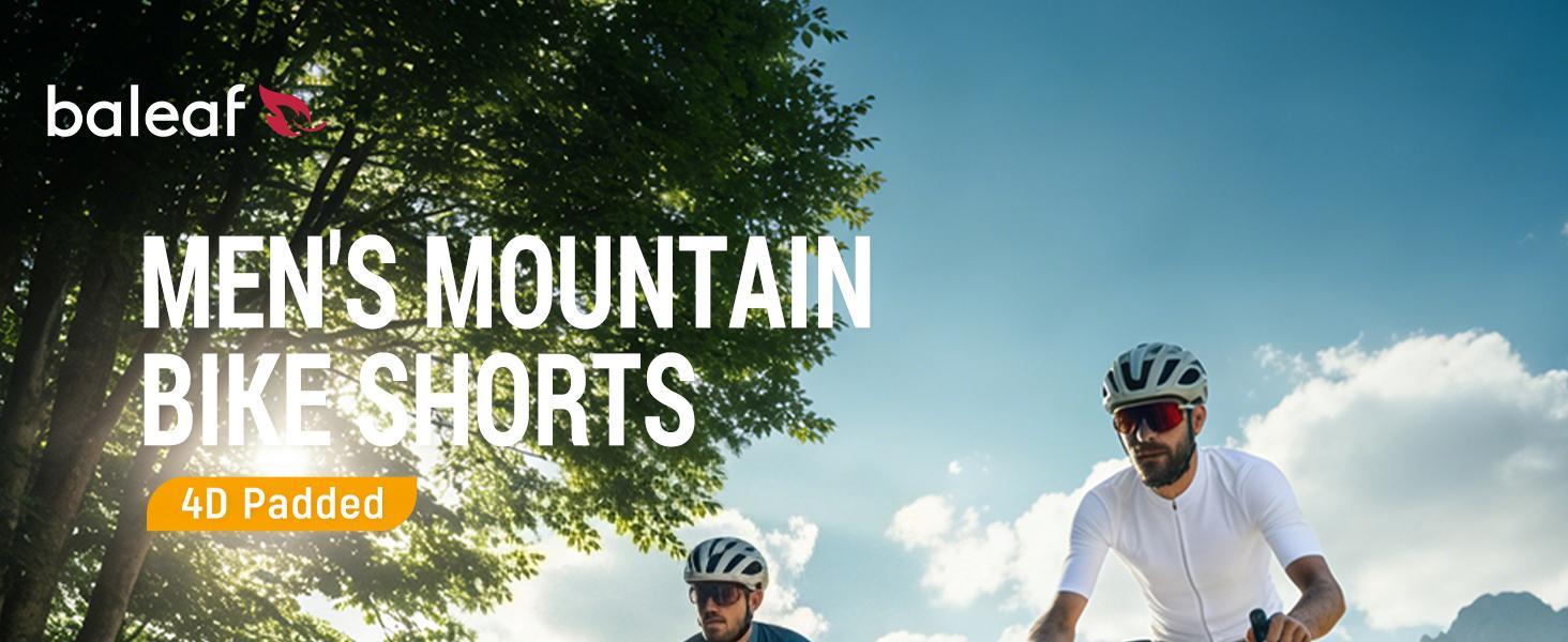 Baleaf Mens 7 Inch Mountain Bike Shorts 4D Padded Loose Fit MTB Cycling Shorts with Phone Zipper Pockets Reflective Riding Gear