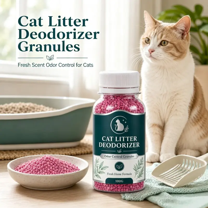 Cat Litter Deodorizer Granules, Fresh Scent Odor Control for Cat Homes, Compact Fine Particles, Easy Storage for Daily Litter Odor Care, Kitty Litter Deodorizer