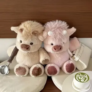 Running Highland Cow Plush Toy - Soft Fluffy Stuffed Animal, Movable Walking Cow Doll, Perfect Gift for Kids & Highland Cow Lovers, Cuddly Companion for Anxiety Relief, Cute Home Decor Plushie