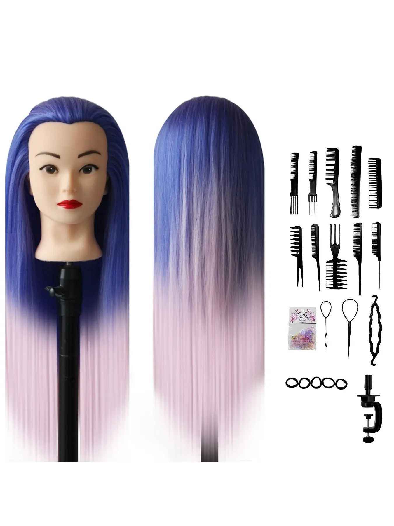 Training Head Hair Styling Mannequin Head with Diy Set and Table Clamp, Hair Styling Practice Mannequin, Professional Hair Styling Training Tool for Salon & Barber Shop, Mannequin Head Stand