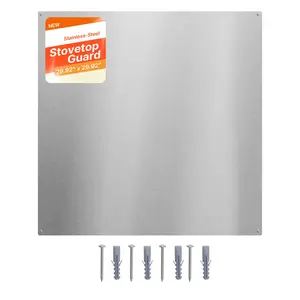 VEVOR 30" x 30" Stainless Steel Backsplash for Stove, Ultra Flat Splatter Guard, Wall Shield Range Hood Backsplash, Easy Clean Kitchen Wall Metal Panel, Pre-Drilled Holes for Easy Installation, Silve