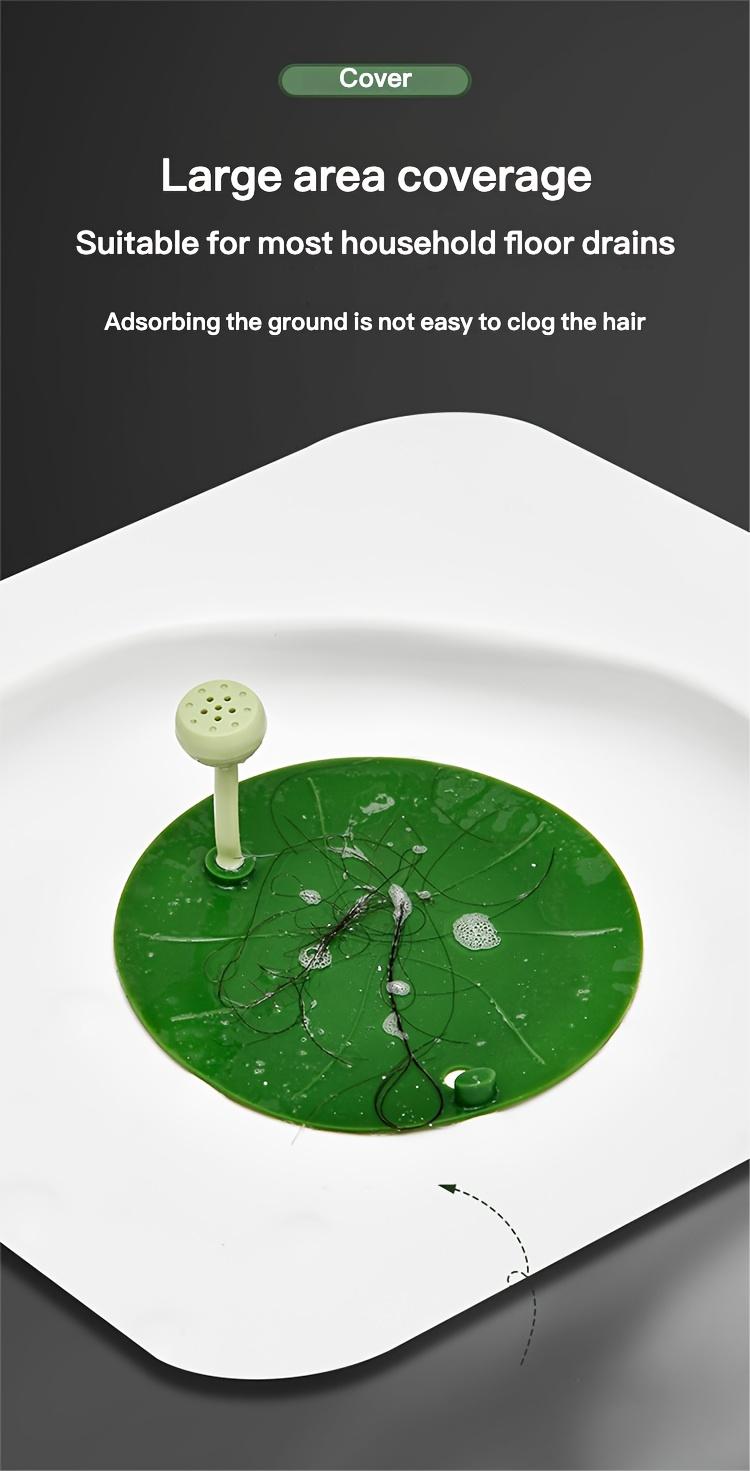 A Single Silicone Drain Cover Shaped Like a Lotus Leaf, Multifunctional Sealing Cap for Drains, Prevents Odors And Insects in Bathrooms And Kitchens, Easy to Install And Clean, Hair Filter for Drainage, Drain Plug