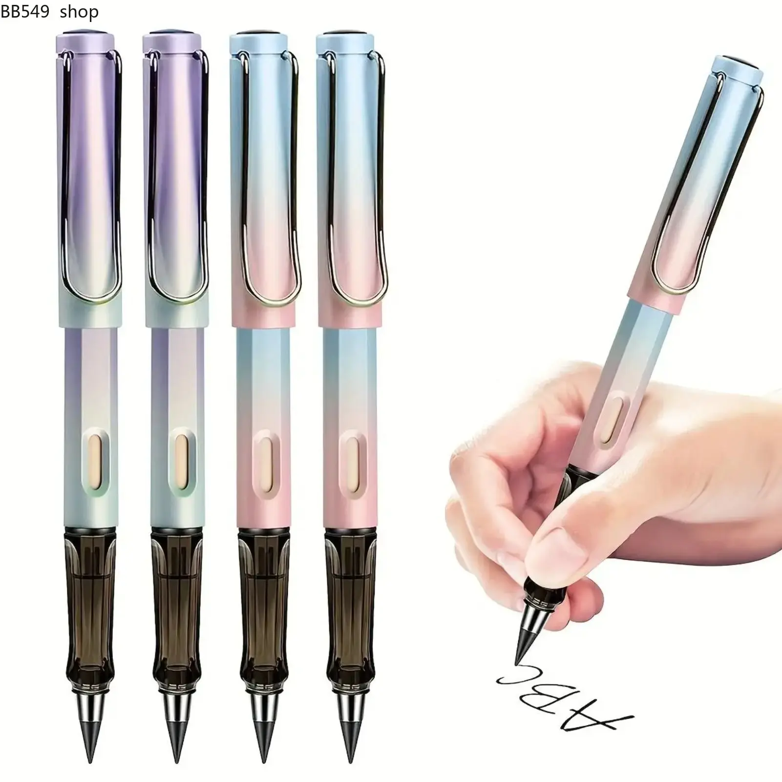 Infinity Pencil Set, 4pcs / 12pcs+24nibs Everlasting Pencil, Inkless Eternal Pencil for Writing Drawing, No Ink Pen, Inkless Pens, Aesthetic Pens, Magic Pencils Painting Supplies, Novelty Gifts Stationery, Art Supplies
