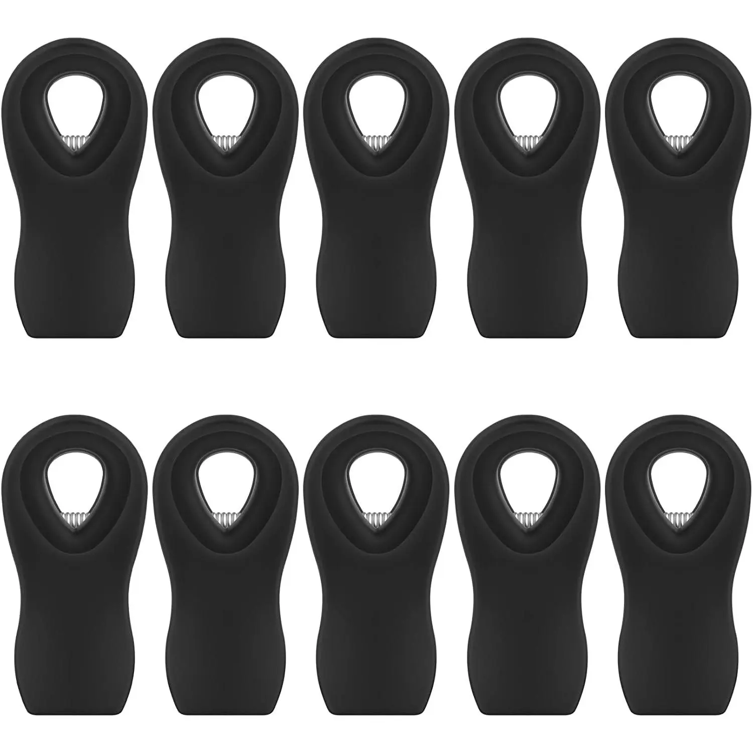10 count Magnetic Chip Clips, Bag Clips, Chip Clips Bag Clips Food Clips, Clips for Food countages, Chip Clips Magnetic, Plastic Black Snack Clips with Magnet for Refrigerator