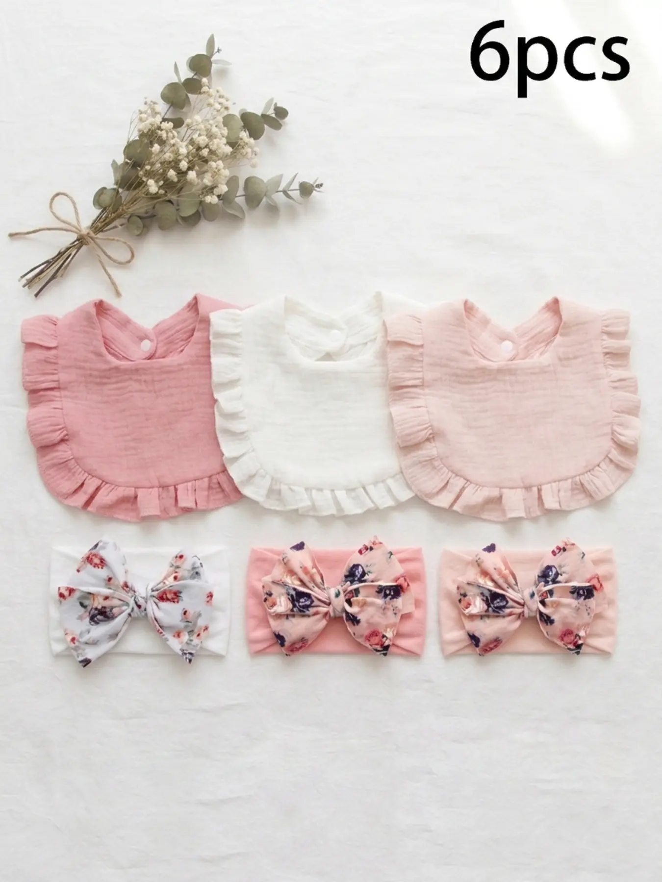 6 Pcs Cute Baby Headbands, New European Style Embroidered Hair Bands, Infant Butterfly Knot Accessories, All Seasons Casual Wear
