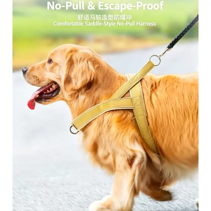New Upgraded Tactical Dog Harness Explosion Proof Dog Collar Pet Neck Collar Dog Leash Set For Walking Training