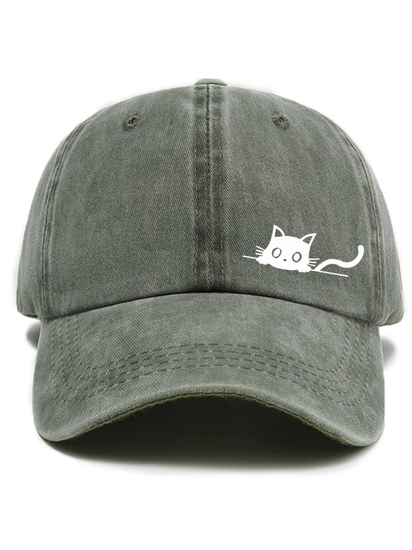 Cute Cartoon Cat Embroidery Baseball Cap, Embroidered Cap, Casual Outdoor Sports Hat for Men & Women, Fashion Accessories for Daily Wear
