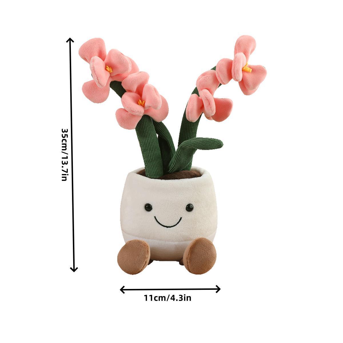The Cutest Orchid You Can't Kill!  3D Plush Flower Pot Doll, Soft Stuffed Plant Decor for Room & Dorm, Unique Birthday Gift for Her, Heartfelt Aesthetic Keepsake