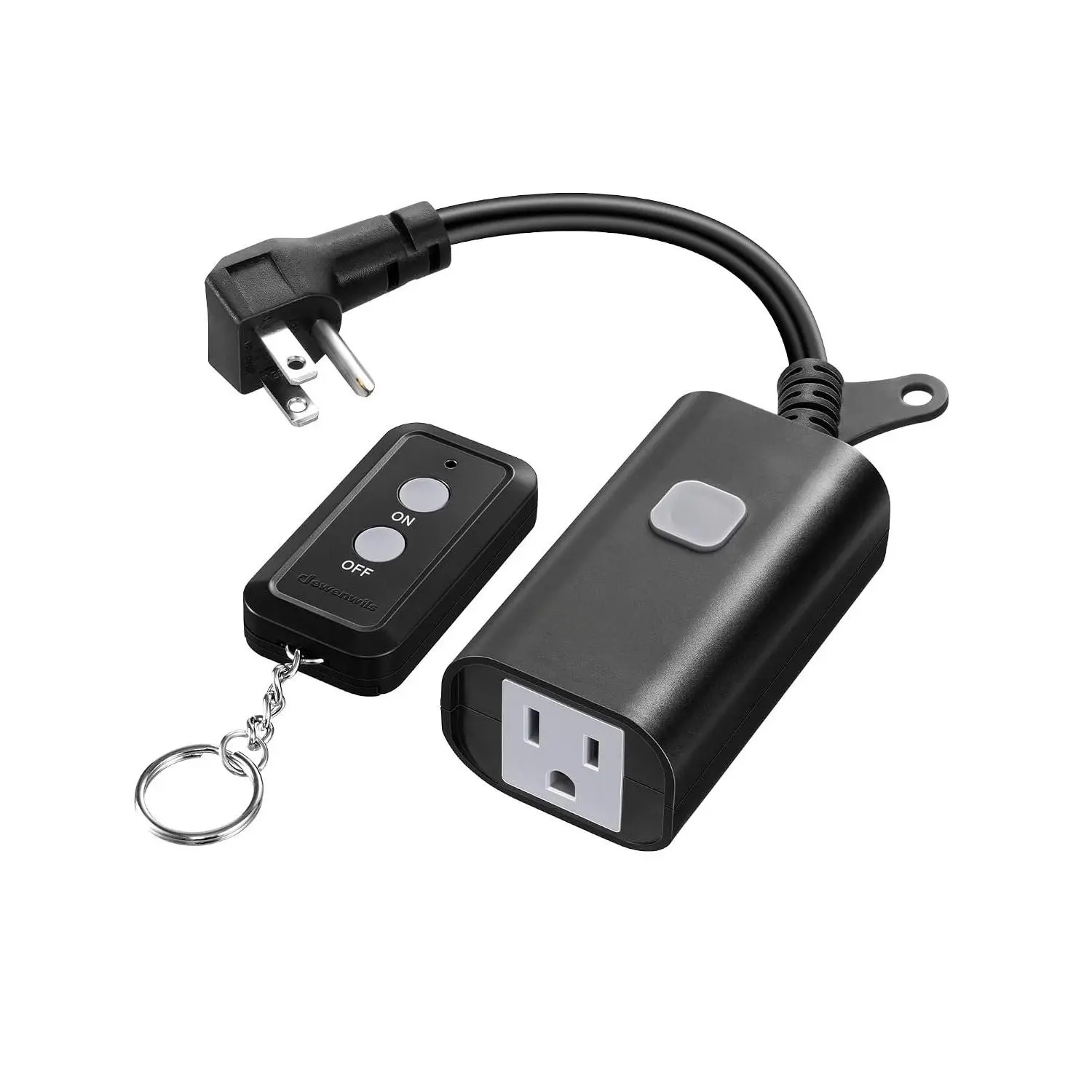 Outdoor Remote Control Outlet, 15A  Remote Control , 100FT Control Range & 14AWG SJTW Power Cord, Weatherproof for Lights Outdoor Appliances