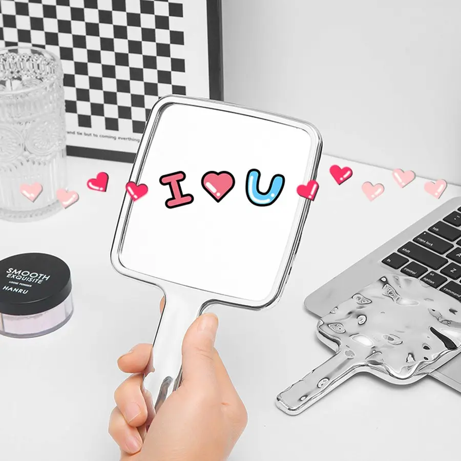 Vintage Handheld Makeup Mirror, Portable Compact Travel Mirror, Easy-To-Carry Touch-Up Mirror, Perfect for On-The-Go Use, Hand Mirrors
