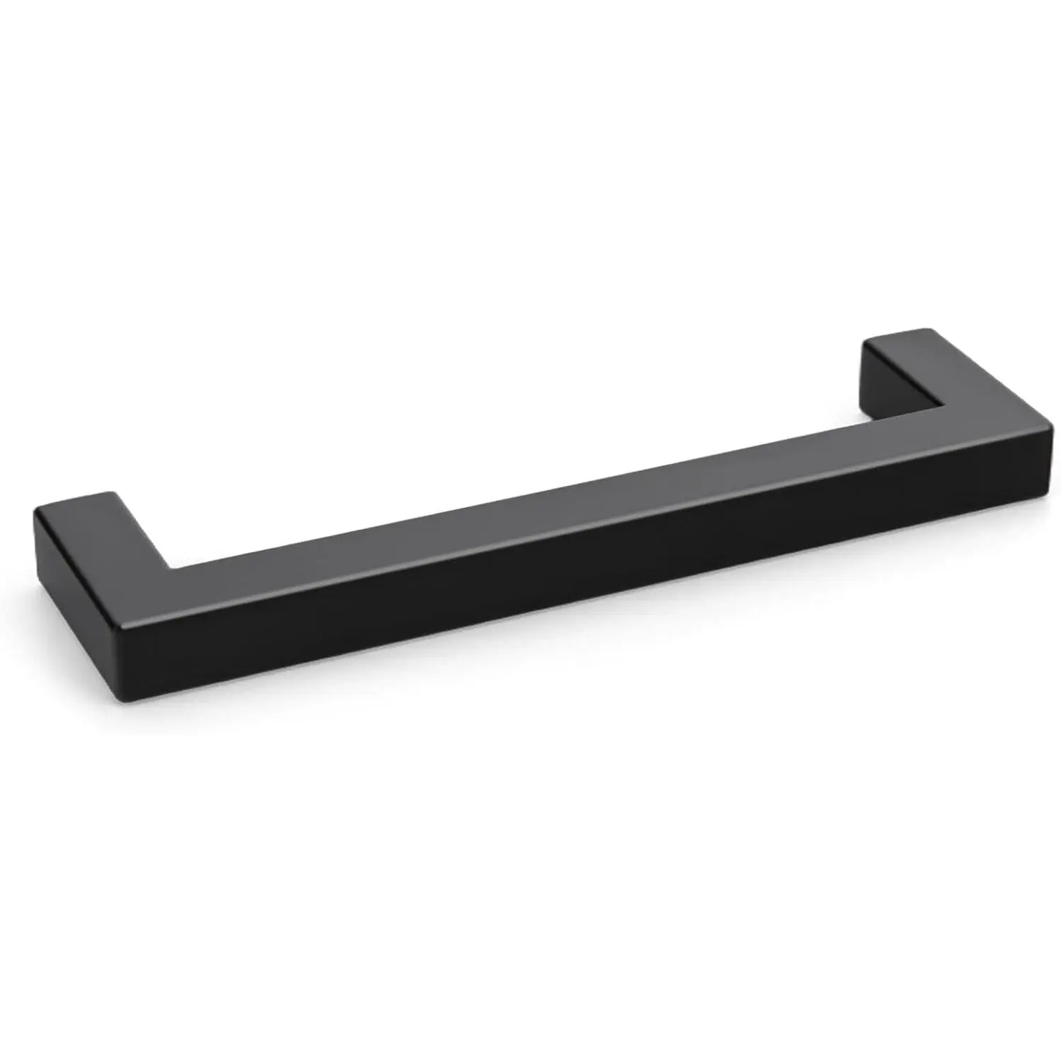 10-Pack 5in(128mm) Matte Black Stainless Steel Square-Shape Single Hole Multi-Size Cabinet Handles, Modern Drawer Pulls for Kitchen/Bath Cupboard Hardware