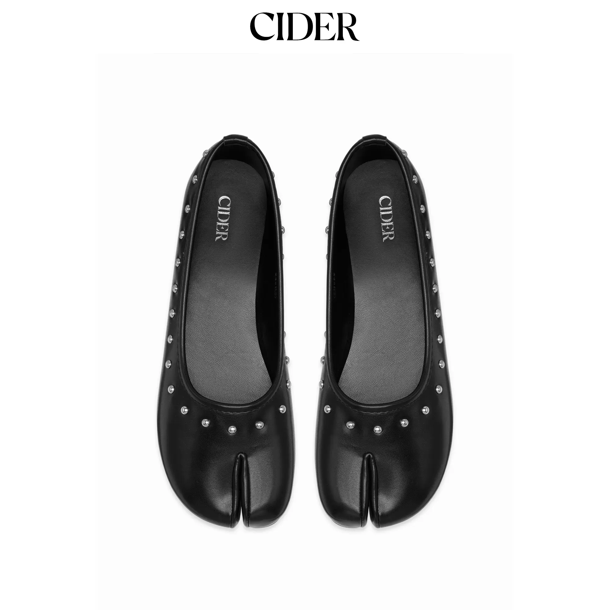 Cider STUDDED SPLIT TOE MARY JANE FLATS SohoChic
