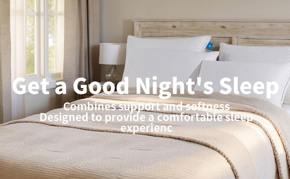 Pillows Queen Size Set of 2 Cooling Shredded Pillows 2 Pack for Sleeping for Side Back Stomach Sleepers