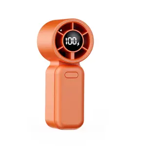 USB Rechargeable Digital Display Pocket Turbo Mini Fan High Speed For Outdoor Portable Cooling