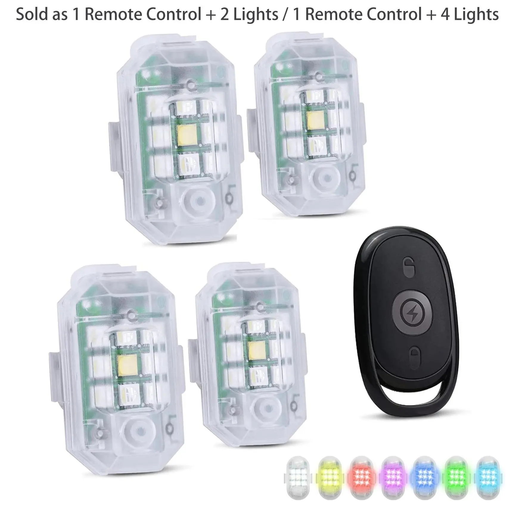 Car LED Light, Remote Control Strobe Light, Aircraft Light, USB Rechargeable Decorative Light, Suitable for Car Drone Aircraft Trucks Motorcycle Bike Decoration