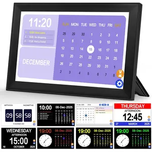 10.1" Touchscreen Digital Clock Large Display, Dementia Clocks for Seniors Custom 64 Alarms and Reminders, Auto DST, Auto-Dimming, Digital Alarm Clock with Day and Date for Elderly(Black)